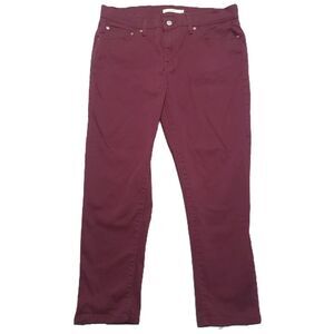 Levis Boyfriend Jeans Womens 31 Stretch Burgundy Ankle Denim Pants